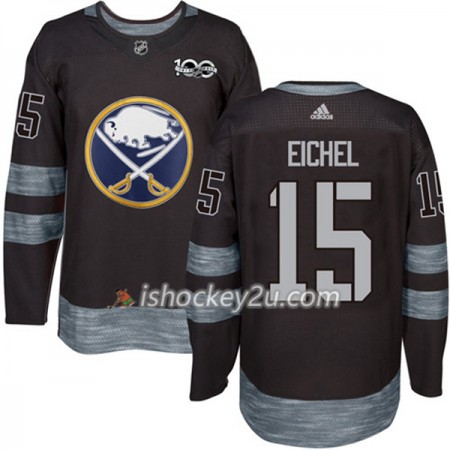 Mænd NHL Buffalo Sabres Trøje Jack Eichel 15 1917-2017 100th Anniversary Adidas Sort Authentic
